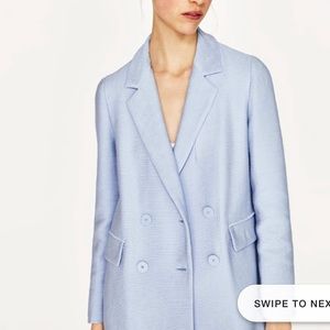 Zara Double Breasted Coat - Blue